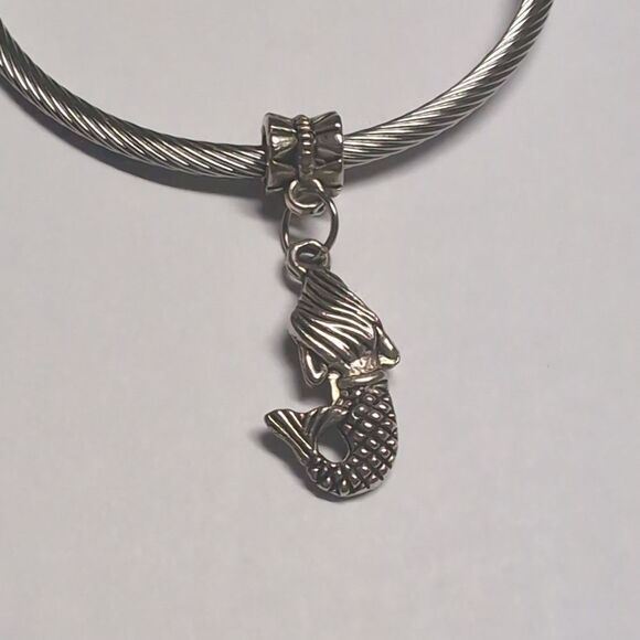 Silver Mermaid Charm for Pandora Style‎ Bracelet - Picture 4 of 4